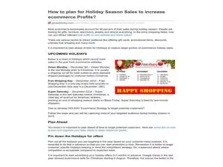 How to plan for Holiday Season Sales to increase ecommerce P