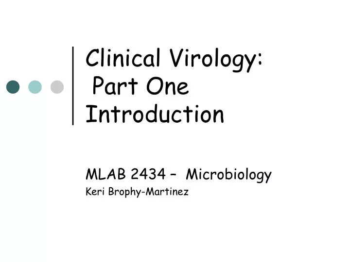 clinical virology part one introduction