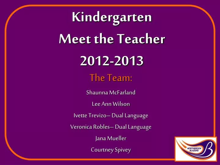kindergarten meet the teacher 2012 2013