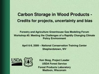 Carbon Storage in Wood Products - Credits for projects, uncertainty and bias