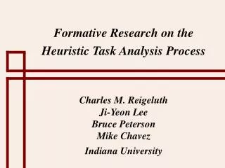 Formative Research on the Heuristic Task Analysis Process