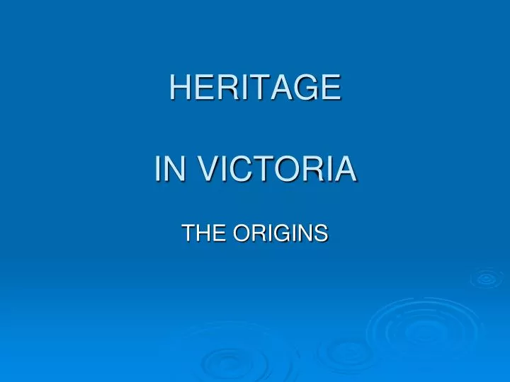 heritage in victoria