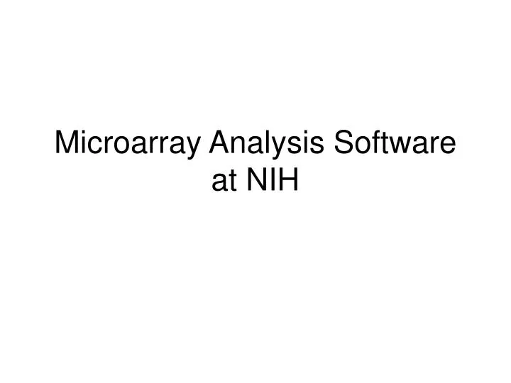 microarray analysis software at nih
