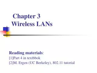 Chapter 3 Wireless LANs