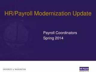 HR/Payroll Modernization Update