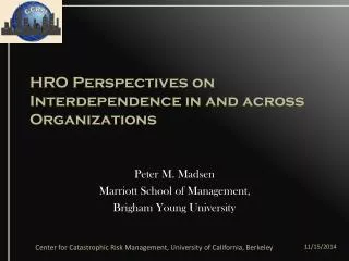 HRO Perspectives on Interdependence in and across Organizations