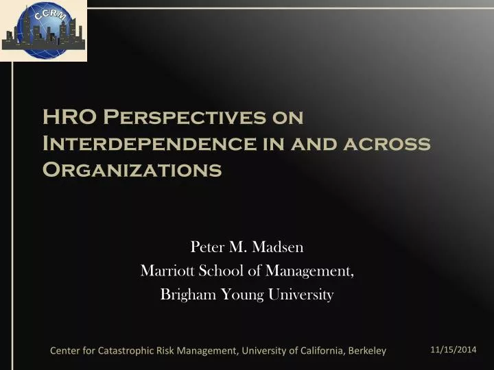 hro perspectives on interdependence in and across organizations