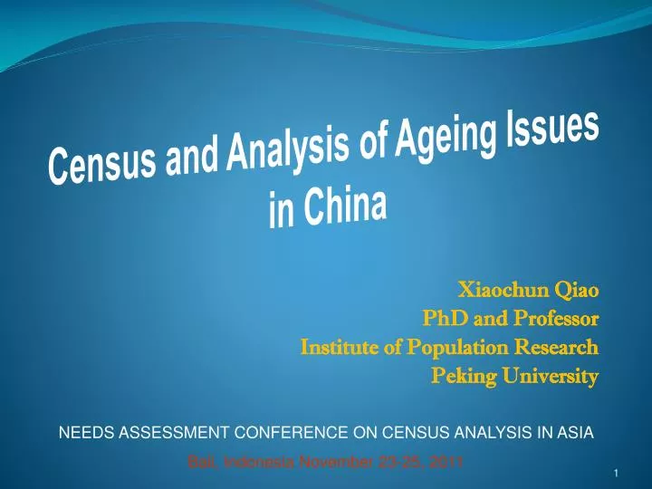 xiaochun qiao phd and professor institute of population research peking university