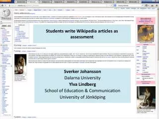 Students write Wikipedia articles as assessment