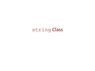 string Class