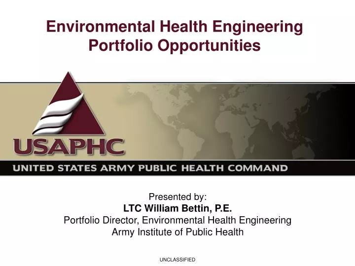environmental health engineering portfolio opportunities