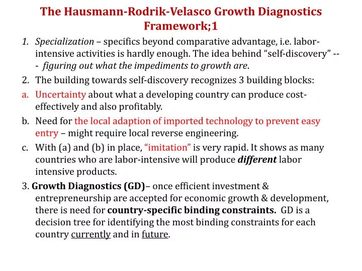 the hausmann rodrik velasco growth diagnostics framework 1