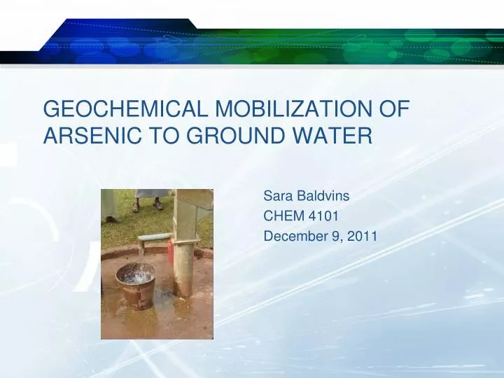 geochemical mobilization of arsenic to ground water