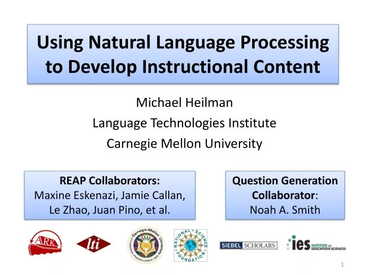 using natural language processing to develop instructional content