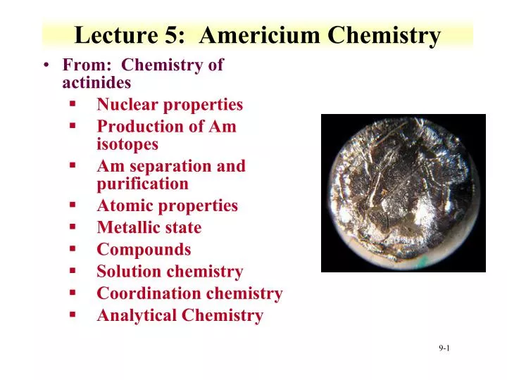lecture 5 americium chemistry