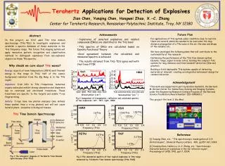 Terahertz Applications for Detection of Explosives