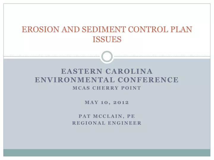 erosion and sediment control plan issues