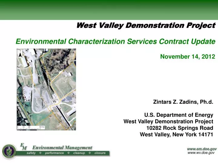 environmental characterization services contract update november 14 2012