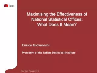 Enrico Giovannini President of the Italian Statistical Institute