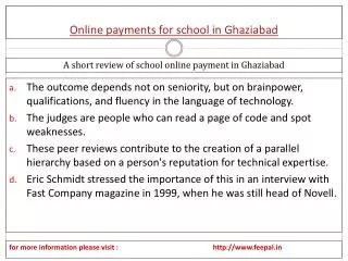 A useful report of online payment for school in Ghaziabad