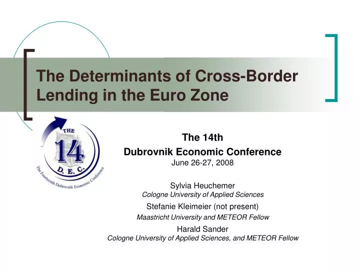 the determinants of cross border lending in the euro zone