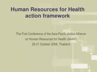 Human Resources for Health action framework