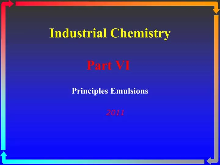 industrial chemistry part vi