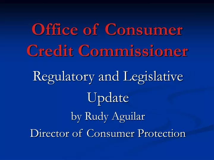 office of consumer credit commissioner