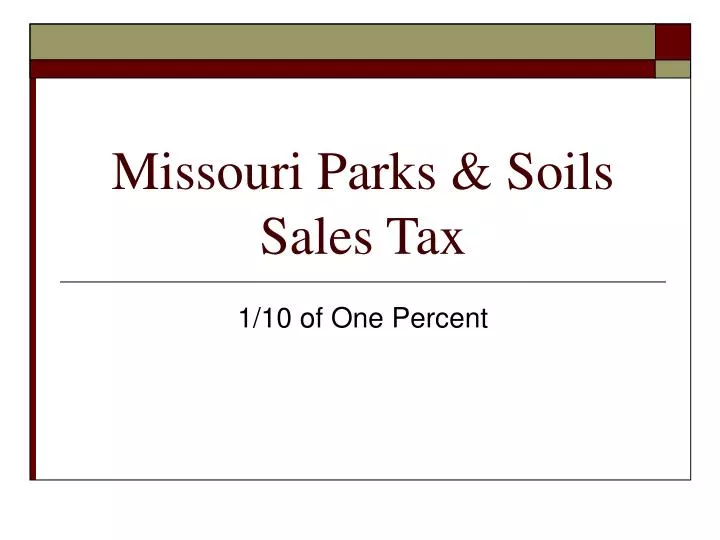 missouri parks soils sales tax