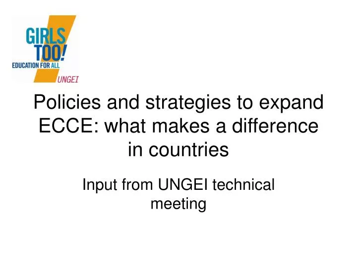 policies and strategies to expand ecce what makes a difference in countries