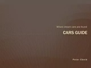 Cars Guide