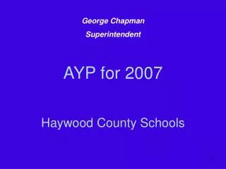 AYP for 2007