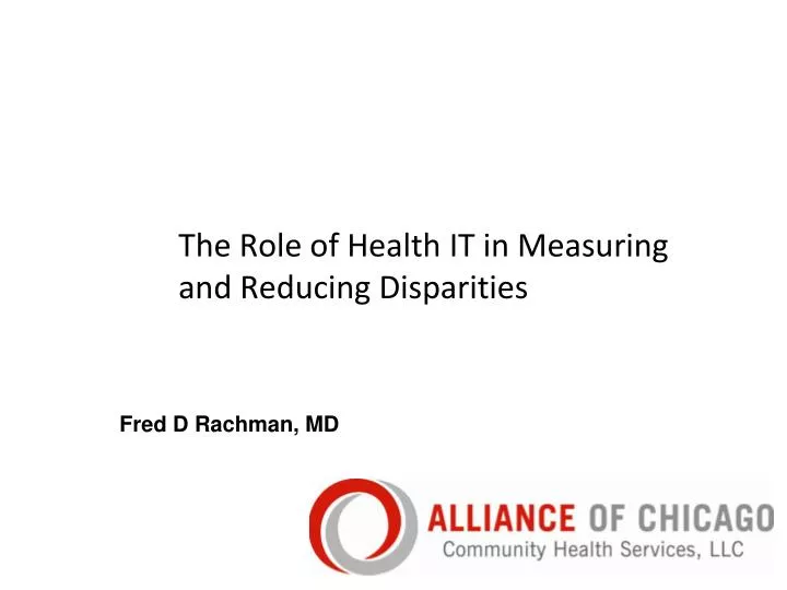 the role of health it in measuring and reducing disparities