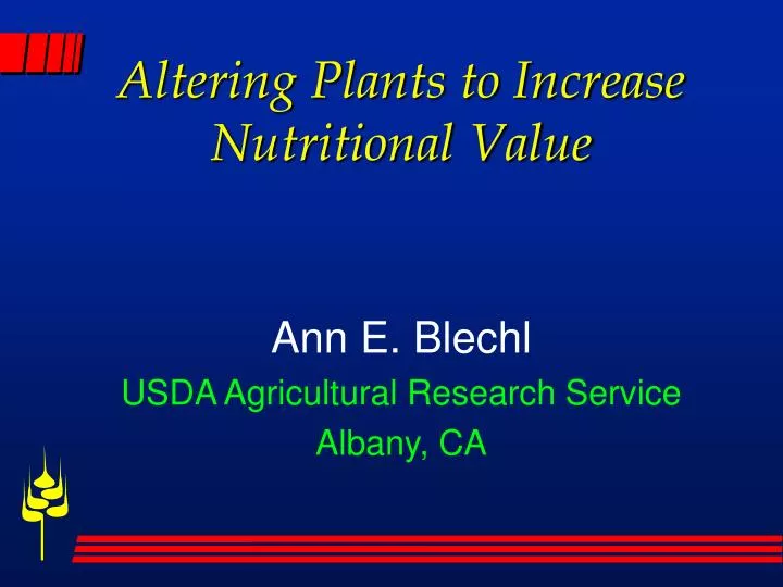 altering plants to increase nutritional value