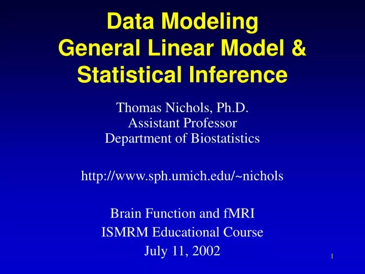 data modeling general linear model statistical inference