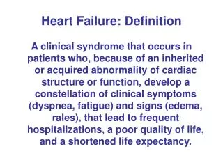 Heart Failure: Definition