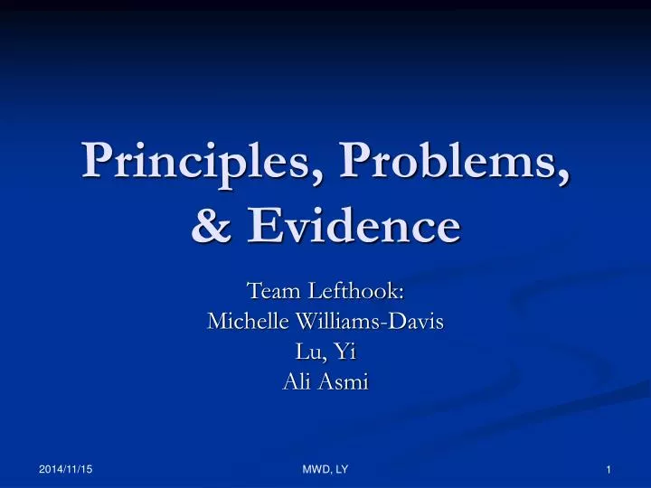 principles problems evidence