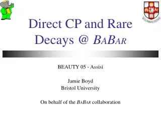 Direct CP and Rare Decays @ B A B AR