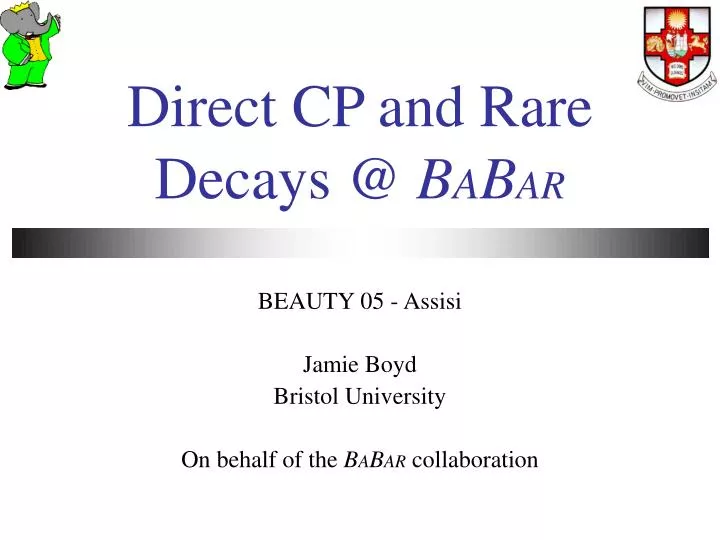 direct cp and rare decays @ b a b ar