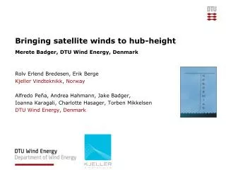 Bringing satellite winds to hub-height
