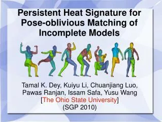 Persistent Heat Signature for Pose-oblivious Matching of Incomplete Models