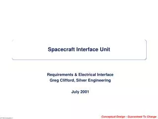 Spacecraft Interface Unit