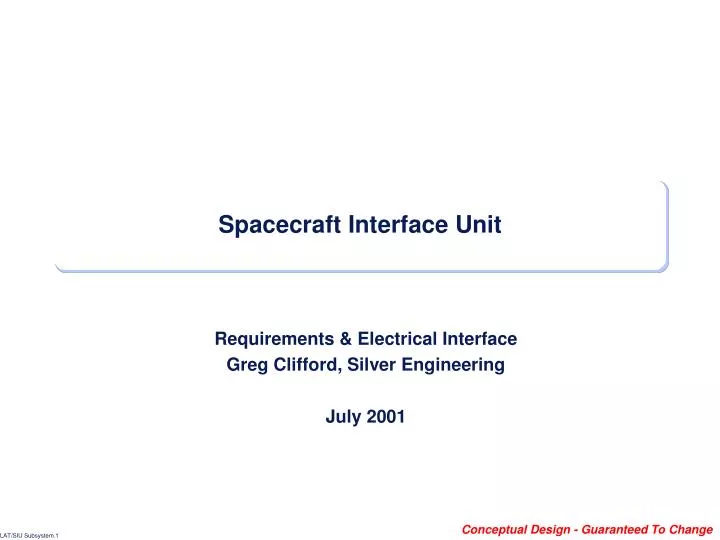 spacecraft interface unit