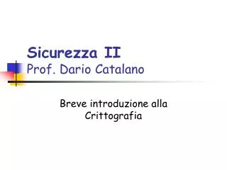 sicurezza ii prof dario catalano