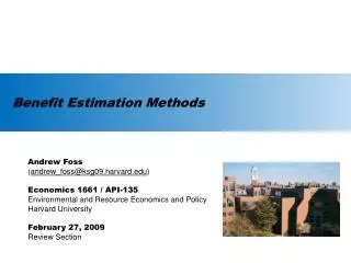 Benefit Estimation Methods