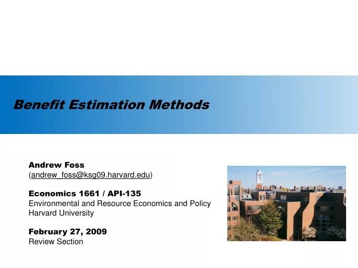benefit estimation methods