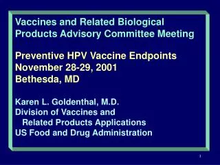 Vaccines and Related Biological Products Advisory Committee Meeting