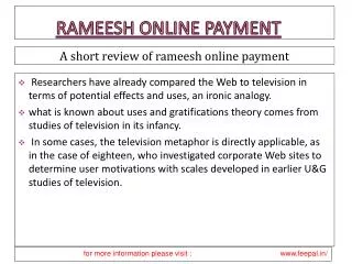 Take Professional Help For Business about rameesh online pa