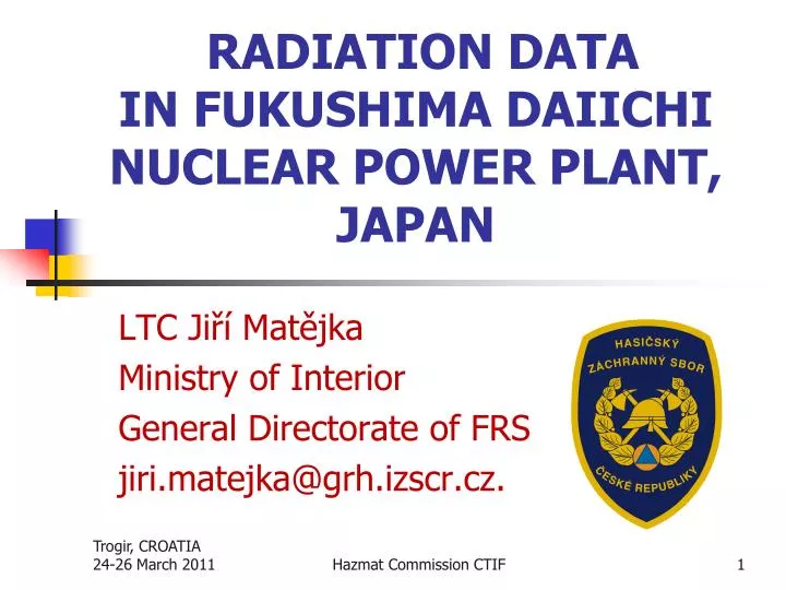 radiation data in fukushima daiichi nuclear power plant japan