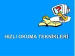 HIZLI OKUMA TEKNİKLERİ - slide 1